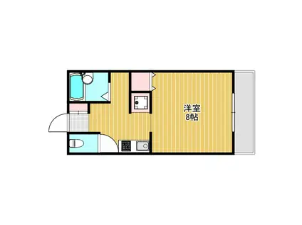 廷明ハイツ(ワンルーム/1階)の間取り写真