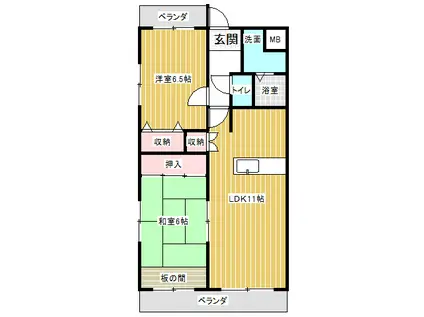 エスポワール97(2LDK/3階)の間取り写真