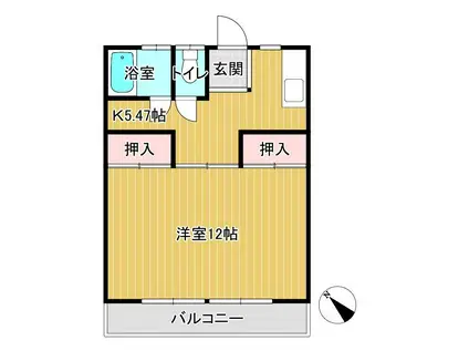 ハイツLAND B棟(1K/1階)の間取り写真