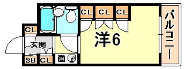 プラス六甲(1K/3階)の間取り写真