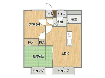 メゾン・カルナック(2LDK/2階)の間取り写真