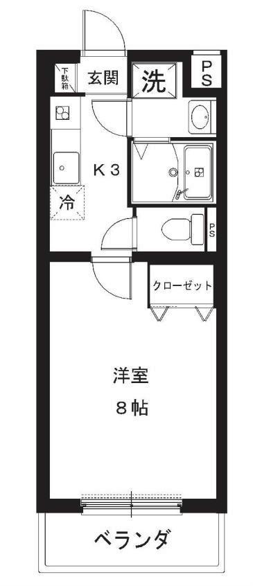 NAVONA(1K/3階)の間取り写真
