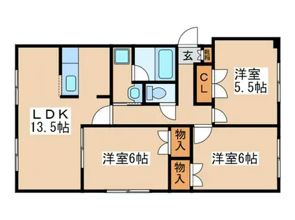 エルムハイツ(3LDK/3階)の間取り写真