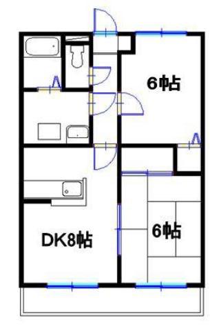 メゾン城南(2DK/3階)の間取り写真