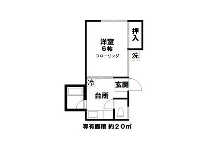 ゆかり荘(1K/1階)の間取り写真