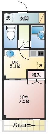 セントヴィラ安藤(1DK/3階)の間取り写真