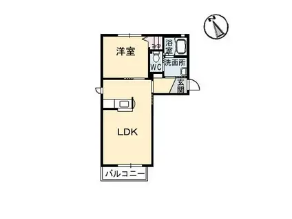シャーメゾン琴芝台(1LDK/1階)の間取り写真