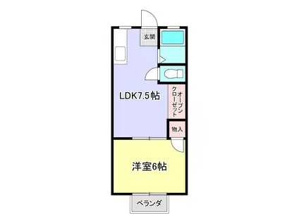 パナハイツMIYATA(1LDK/2階)の間取り写真