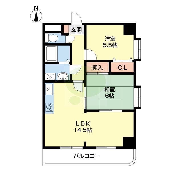 ラフィーネ黒田(2LDK/1階)の間取り写真