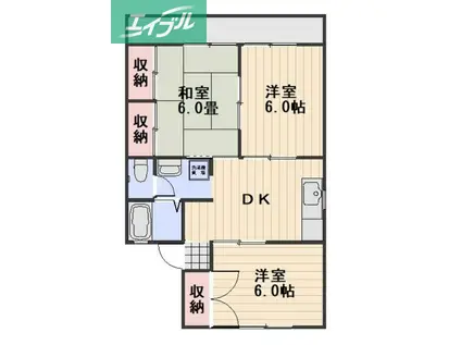 エントピア虫明(3DK/1階)の間取り写真