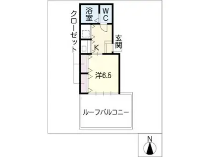 AXIS浄心(1K/4階)の間取り写真