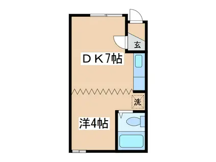 パークサイドR(1DK/2階)の間取り写真