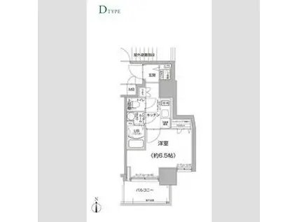 エスリード新大阪ザ・マーク(1K/6階)の間取り写真