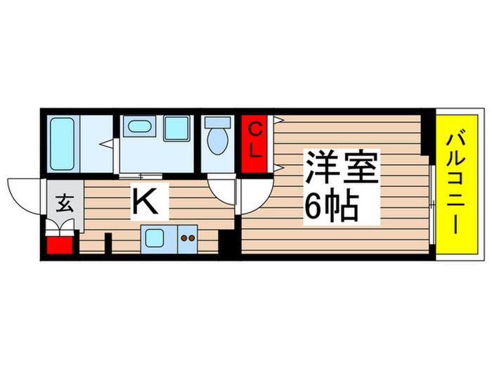 MELDIA八千代台II(1K/3階)の間取り写真