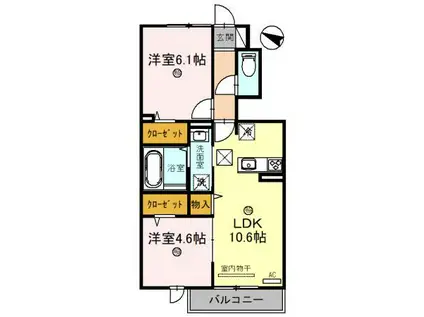 ルートサンヨウ(2LDK/1階)の間取り写真