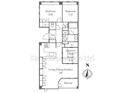 目白御留山シティハウス(3LDK/2階)の間取り写真