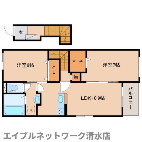 ボンヌ カリテ(2LDK/2階)の間取り写真