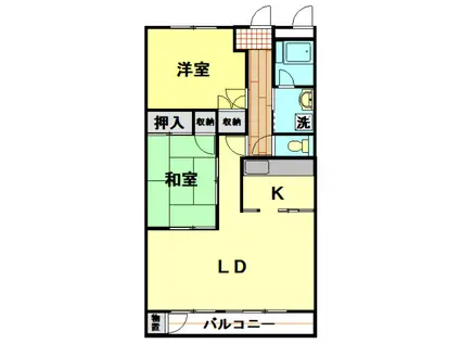 鶴瀬西口サンライトマンション(2LDK/8階)の間取り写真