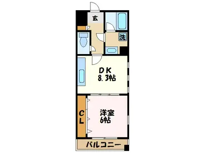 アルテール・クワトロ(1DK/4階)の間取り写真