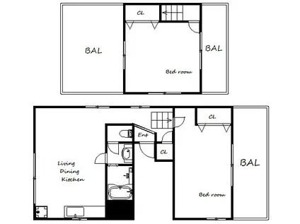 ディアコート雅(2LDK/5階)の間取り写真