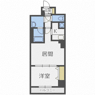 ビッグパレス南5条(1LDK/3階)の間取り写真