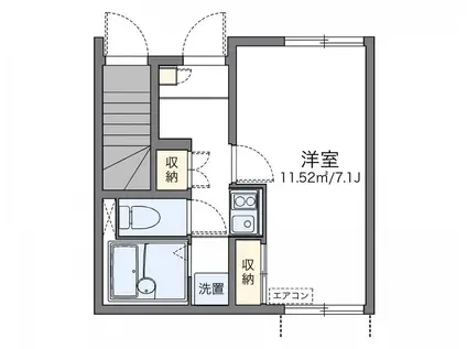 レオネクストセラン高石III(1K/1階)の間取り写真