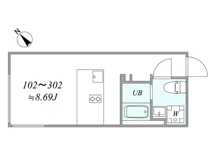 TRIAS262(1K/2階)の間取り写真