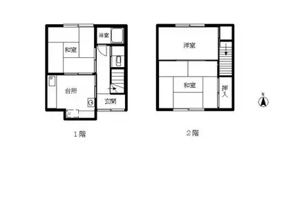 熊谷アパート(3K/1階)の間取り写真