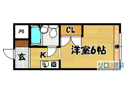 サンハイツ北館(1K/4階)の間取り写真