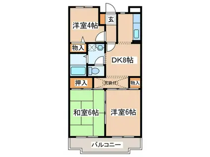 パークハイツ(3DK/5階)の間取り写真