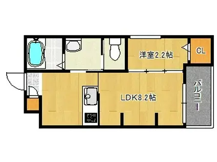 シーエムドゥ(1LDK/2階)の間取り写真