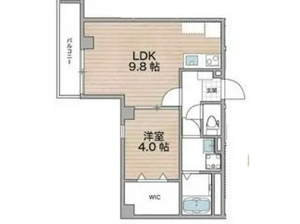 ソリティア鶴見橋(1LDK/4階)の間取り写真