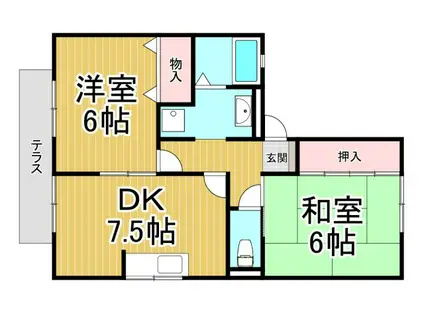 アルバ売布(2DK/1階)の間取り写真