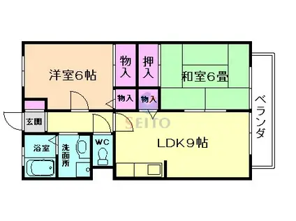 サンガーデン豊中(2LDK/2階)の間取り写真