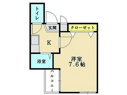 ラパン百年橋(1K/4階)の間取り写真