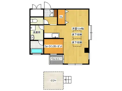 ルネスフォレスト(ワンルーム/3階)の間取り写真