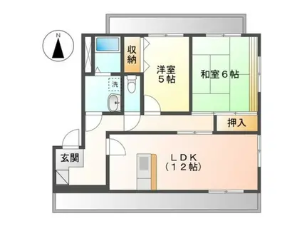 フォブールさなえ(2LDK/3階)の間取り写真