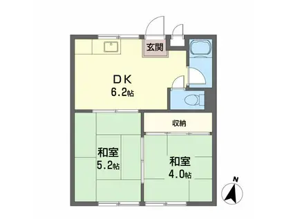 小川コーポ(2DK/1階)の間取り写真