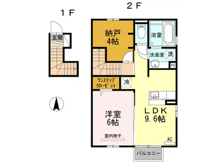 大館レジデンス(1SLDK/2階)の間取り写真