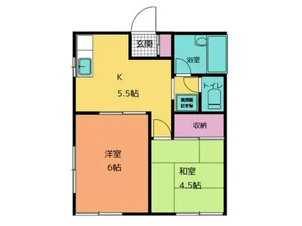 ハイツ柿島(2K/1階)の間取り写真