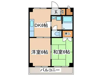 レールサイドヒルズ(2DK/3階)の間取り写真