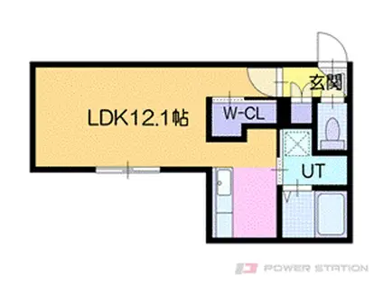 テラン厚別(1K/3階)の間取り写真