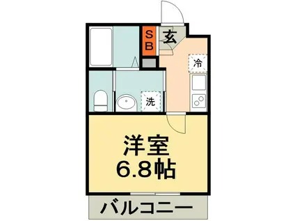 フナバシハウス(1K/1階)の間取り写真