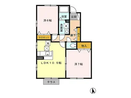 グリーンハウス(2LDK/1階)の間取り写真