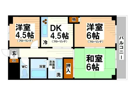 STレジデンス(3DK/2階)の間取り写真