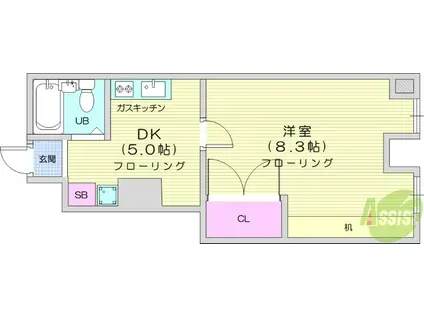 SPマンション(1DK/2階)の間取り写真