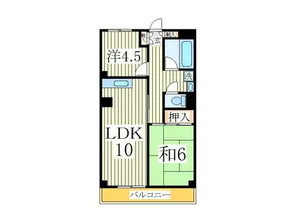 山口マンション(2LDK/4階)の間取り写真