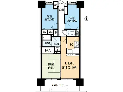 プレステージ明石駅前II(3LDK/12階)の間取り写真