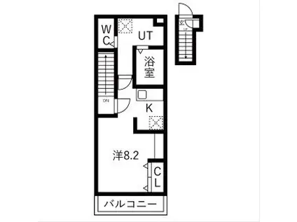 あんしん西宿08-6002(ワンルーム/2階)の間取り写真