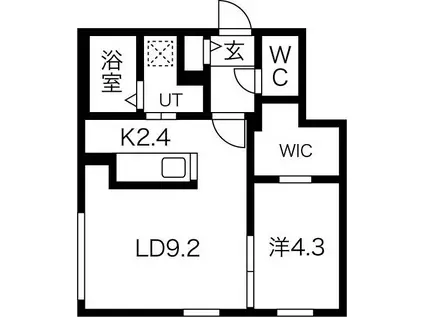 ELM GARDENIII(1LDK/1階)の間取り写真